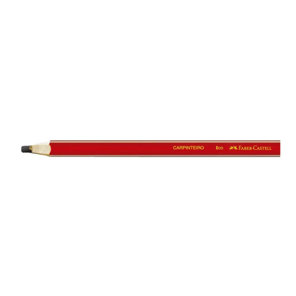 Ecolápis grafite para carpinteiro vermelho faber-castell