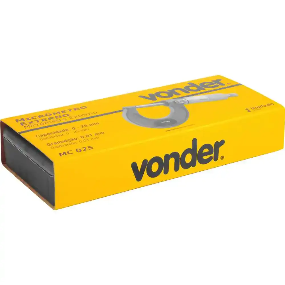 Micrômetro externo 0 a 25MM graduação 0,01MM MC-025 Vonder — fotografia 6
