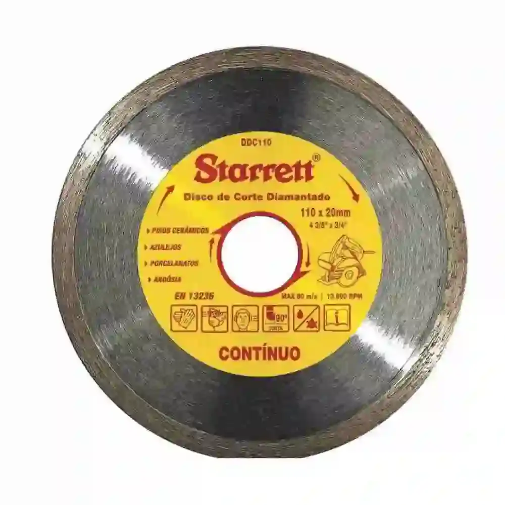 Disco de corte diamantado 4.3/8 POL continuo 110MM DDC110 Starrett