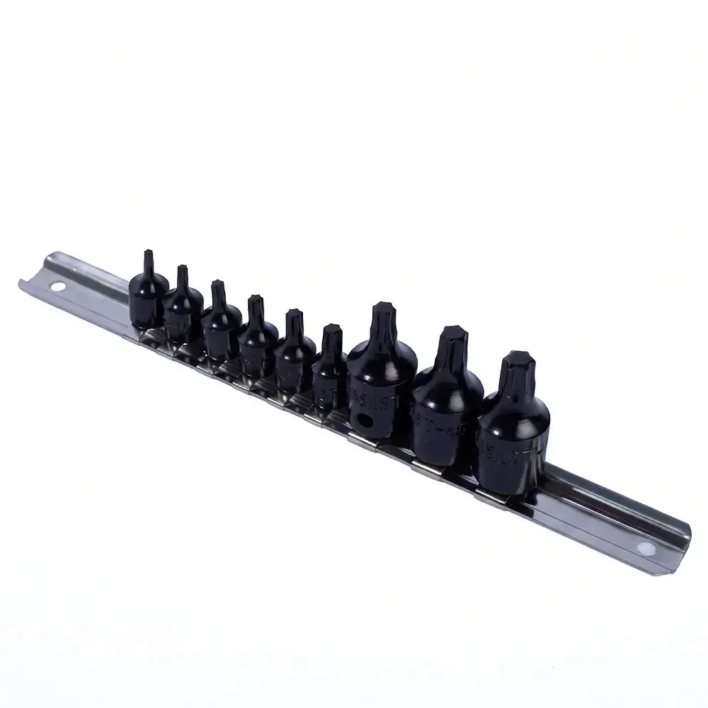 Jogo de soquetes torx com bits 9 peças encaixe 1/4 e 3/8 POL 36549 Tactix — fotografia 4