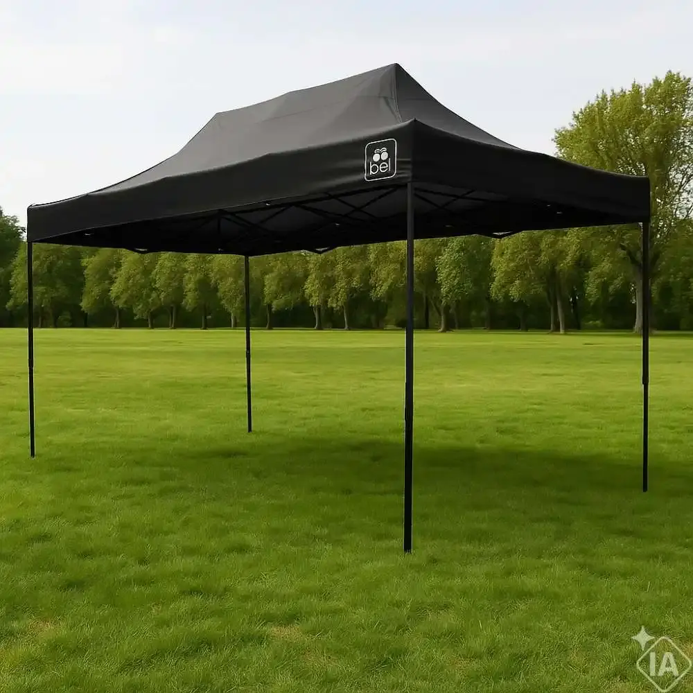Tenda Gazebo 3 x 4,5 Metros Dobrável King Size Preto BELFIX — fotografia 5