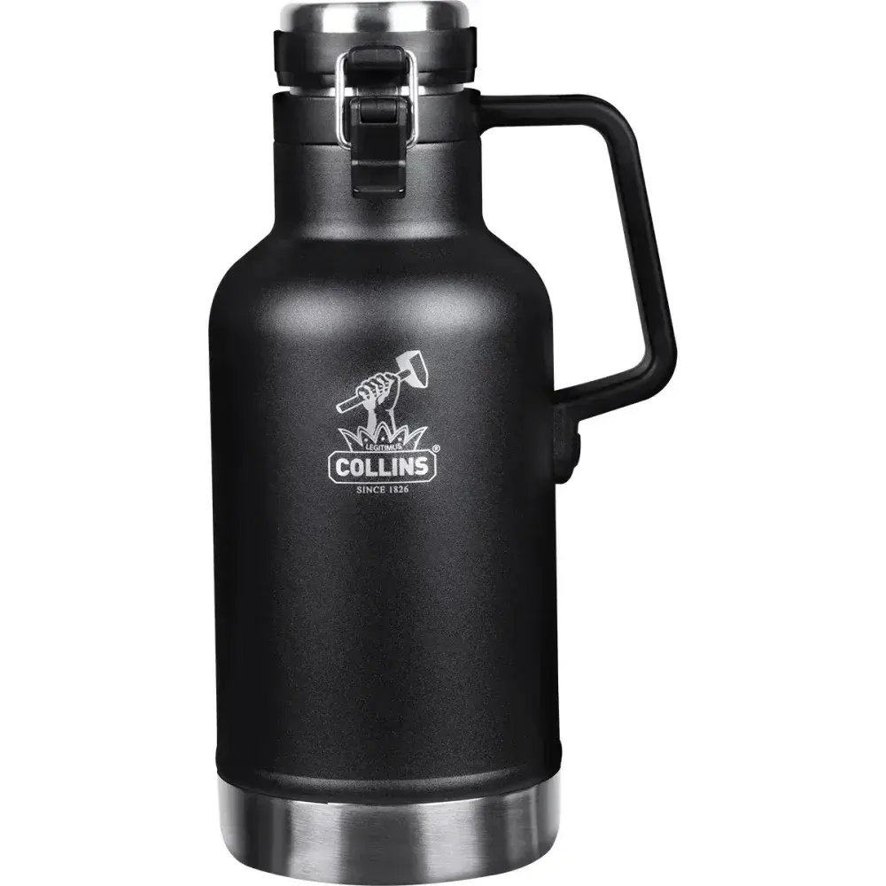 Growler térmico em aço inoxidável preto 1,9L Collins — fotografia 8