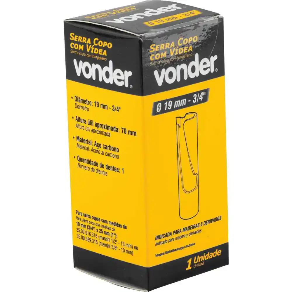 Serra copo 19MM 3/4POL com vídea Vonder — fotografia 3
