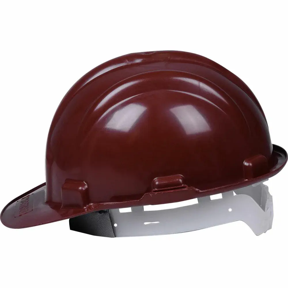 Capacete de segurança com carneira e aba frontal marrom Worker — fotografia 3