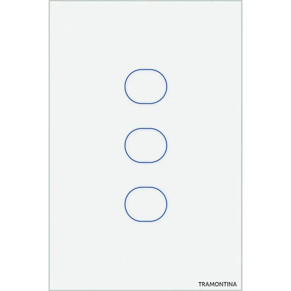 Interruptor touch smart com 3 canais branco Tramontina — fotografia 4