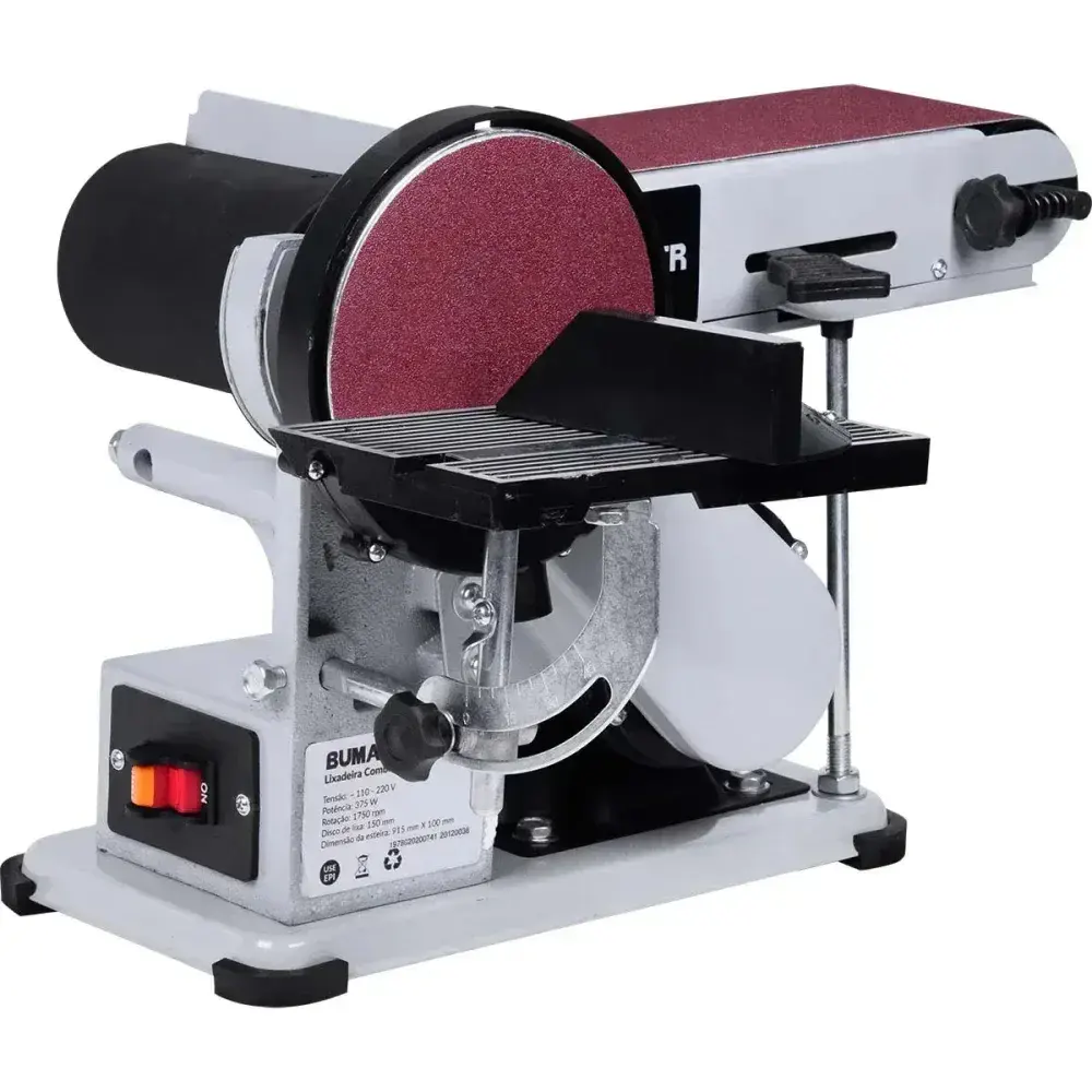 Lixadeira de cinta combinada 150MM 1750RPM 375W bivolt Bumafer — fotografia 7