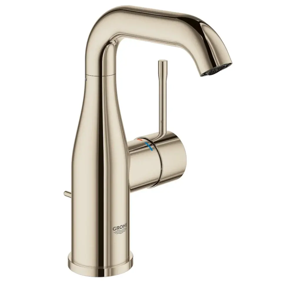 Misturador monocomando bica média níquel polido essence Grohe