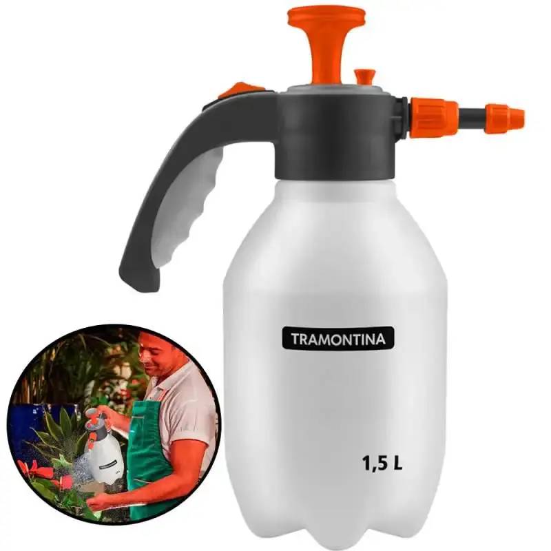 Pulverizador plástico manual de compressão prévia 1,5L Tramontina — fotografia de referência