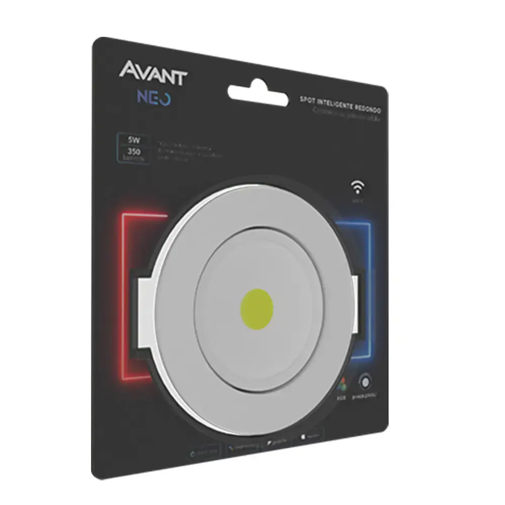 Luminária inteligente RGB led spot neo 5W embutir redonda 2700K a 6500K Avant — fotografia 6