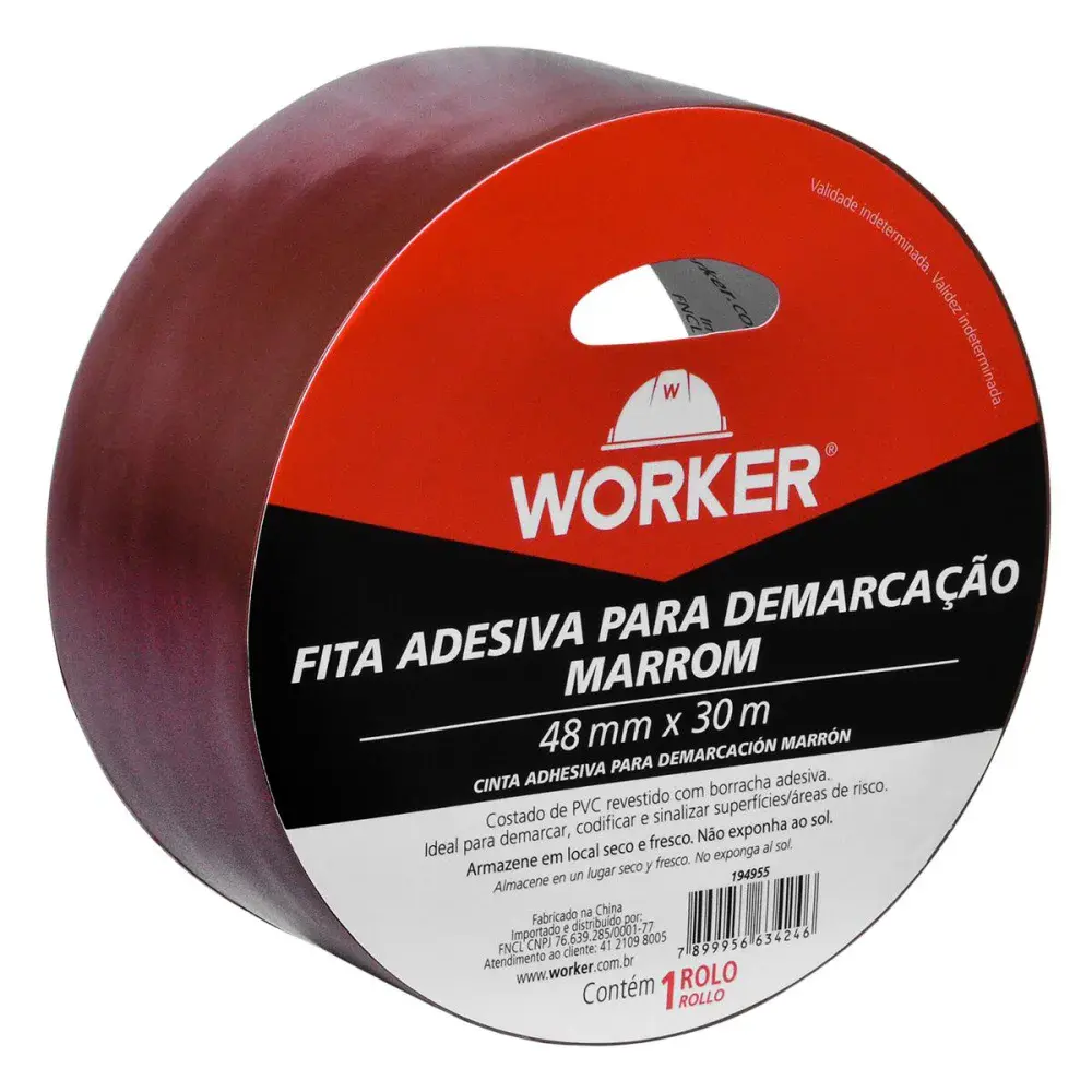 Fita adesiva para demarcação marrom 48MM x 30M Worker