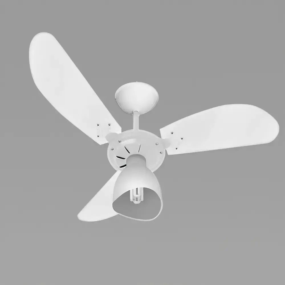 Ventilador de teto 3 pás 130W transparente várias cores Venti-delta 110 V Branco — fotografia 5