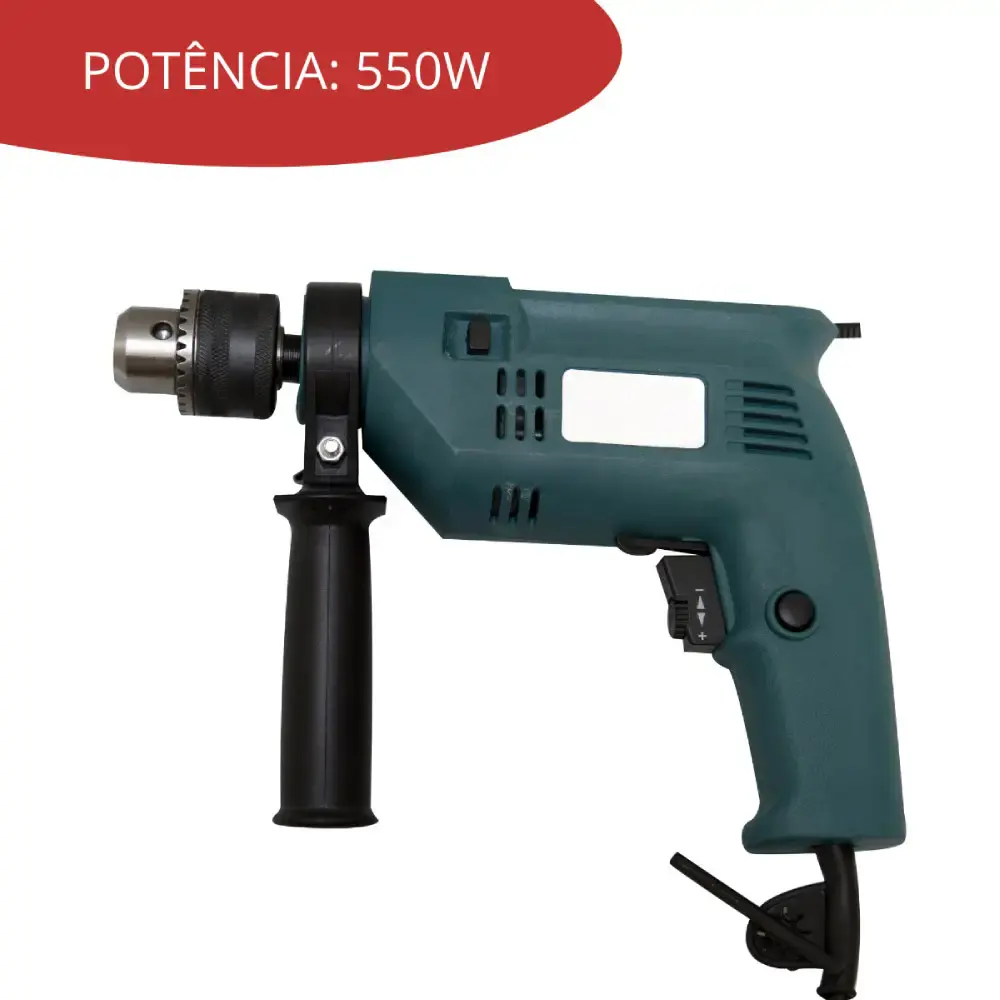 Furadeira de impacto 3/8 POL 550W Evald 220 V — fotografia 5