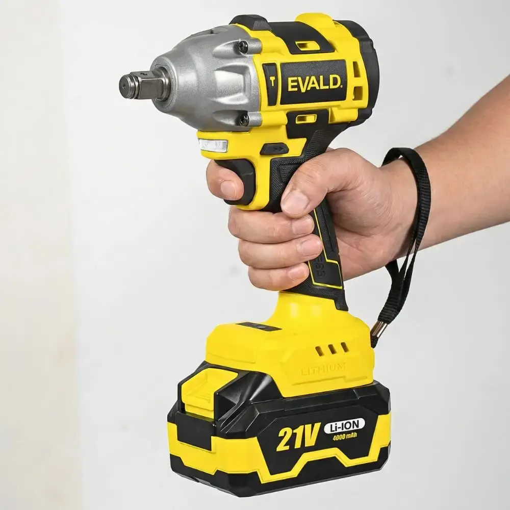 Chave de impacto 1/2 POL 21V brushless com 2 baterias 4AH e maleta EV-3500 Evald — fotografia 3
