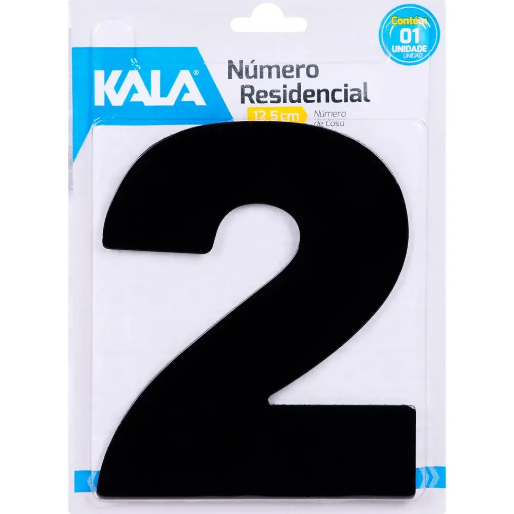 Número residencial N°2 preto 12,5CM Kala — fotografia de referência