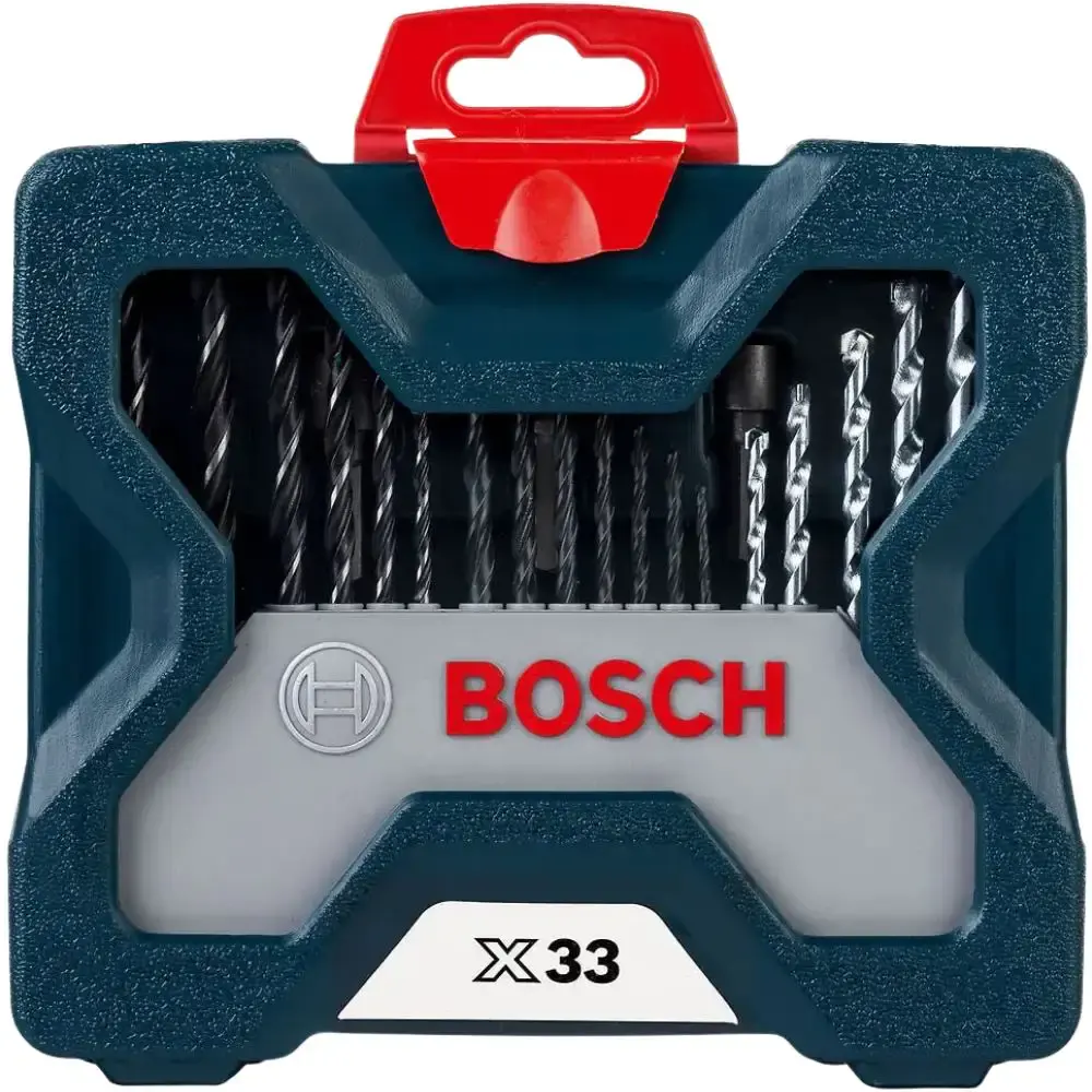 Furadeira de impacto 1/2 polegadas 550W com reversão GSB550 com estojo 30 peças x-line titânio Bosch 220 V — fotografia 6