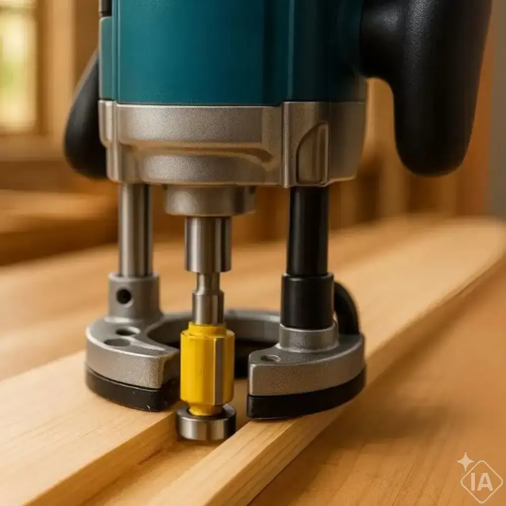 Tupia para laminado 6MM 530W makita com jogo de fresas para madeira 6 MM 3 peças evald 220 V Makita MT — fotografia 7