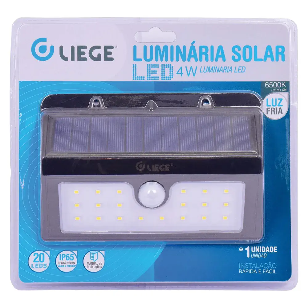 Luminária solar de parede com 20 leds Liege — fotografia 3