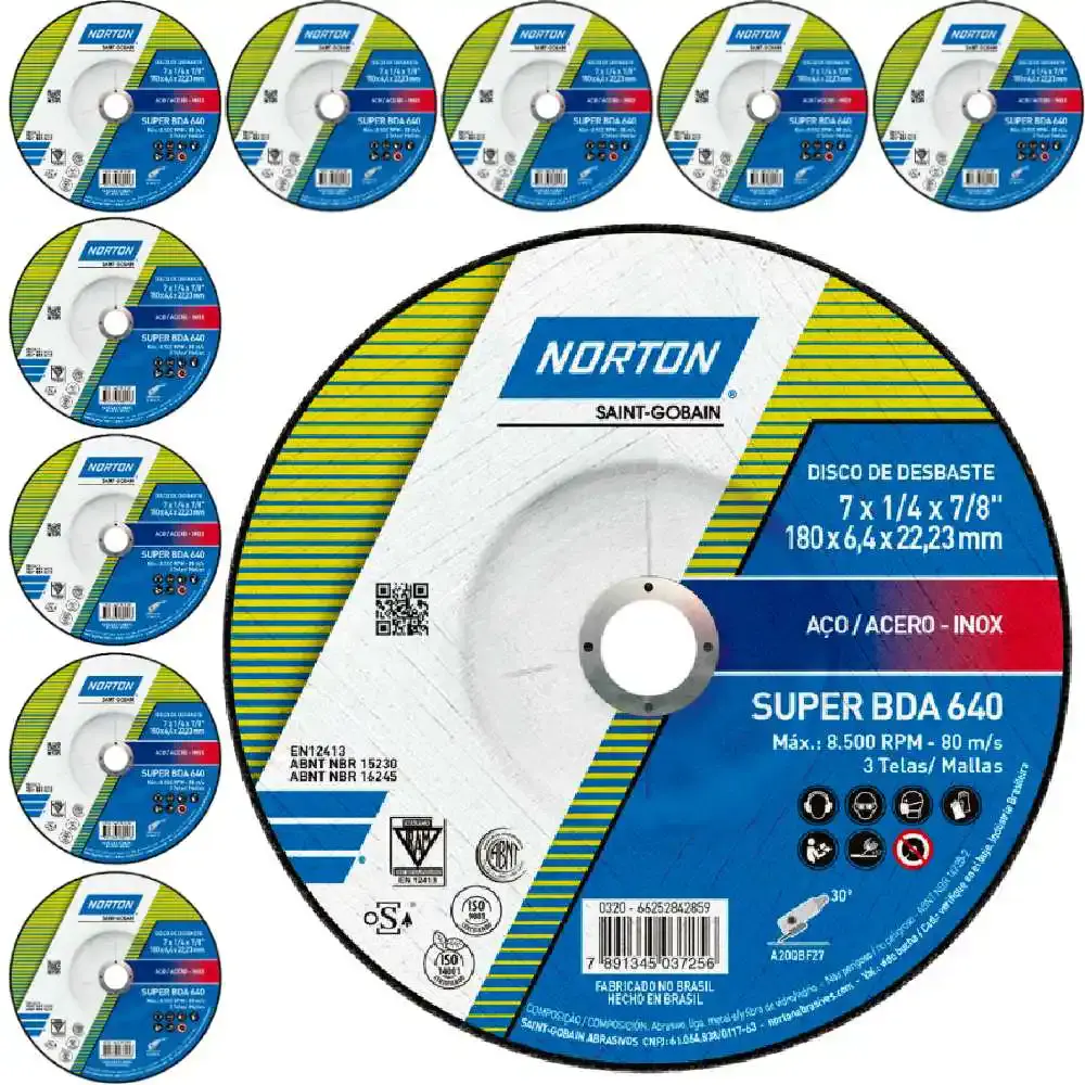 Disco de desbaste 7 POL com 10 unidades Norton