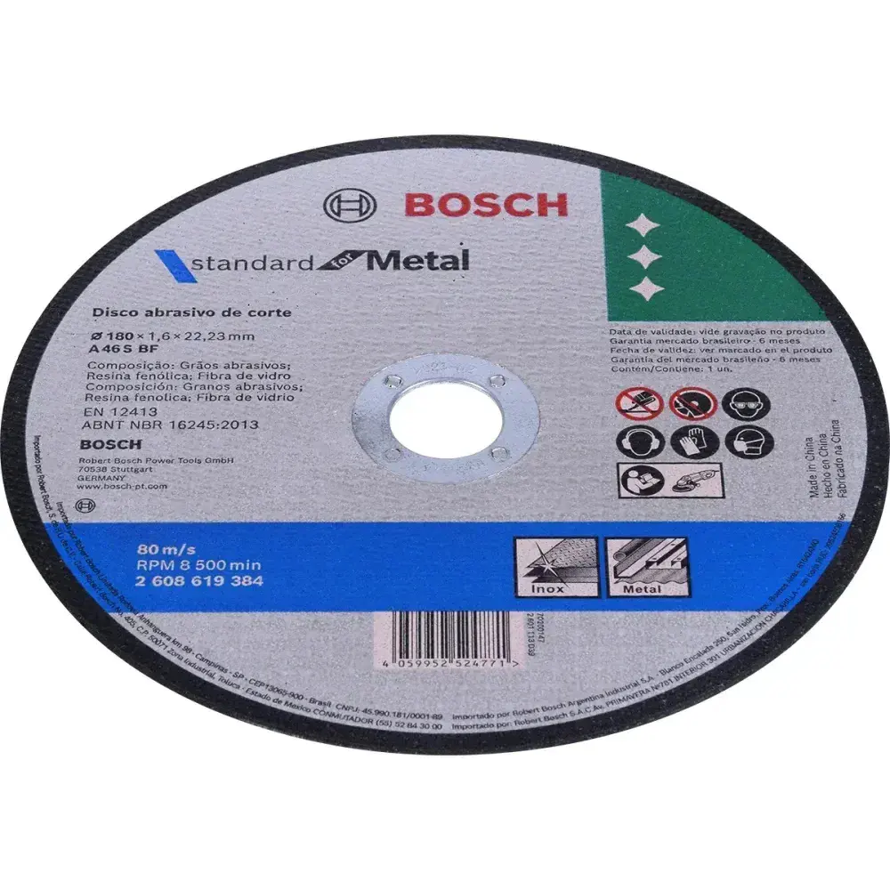 Disco abrasivo corte para metal inox grão 46 7 7/8 inox Bosch — fotografia 8