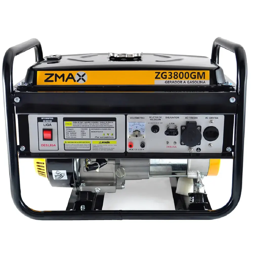 Gerador à gasolina 3,5KVA 4T ZG3800GM pártida manual bivolt 454225 Zmax