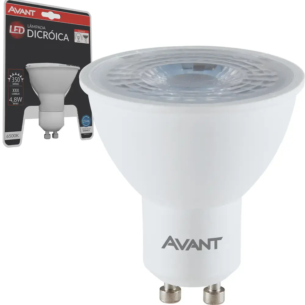 Lâmpada led dicroica MR16 38° 4,8W 250LM branco neutro 6500K bivolt Avant