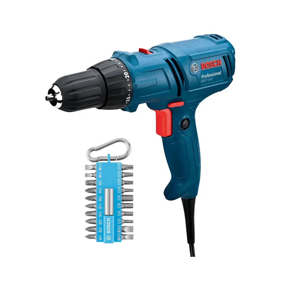 Parafusadeira furadeira GSR7-14E 220V + 21 bit Bosch — fotografia 6
