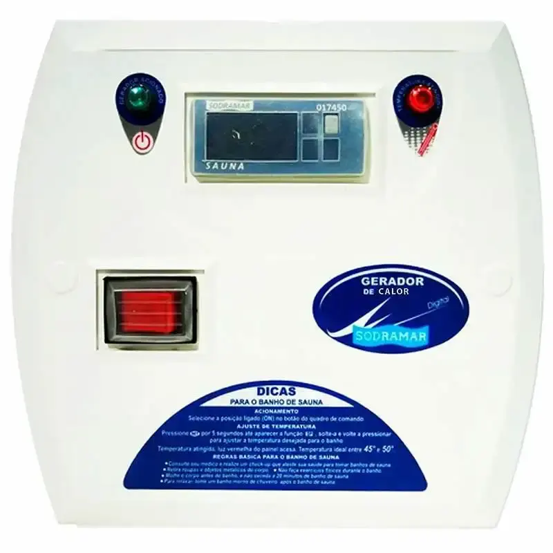 Gerador de Calor Sauna Seca 7,5KW até 15M³ com Comando Digital 50 AMP SODRAMAR Bivolt — fotografia 3