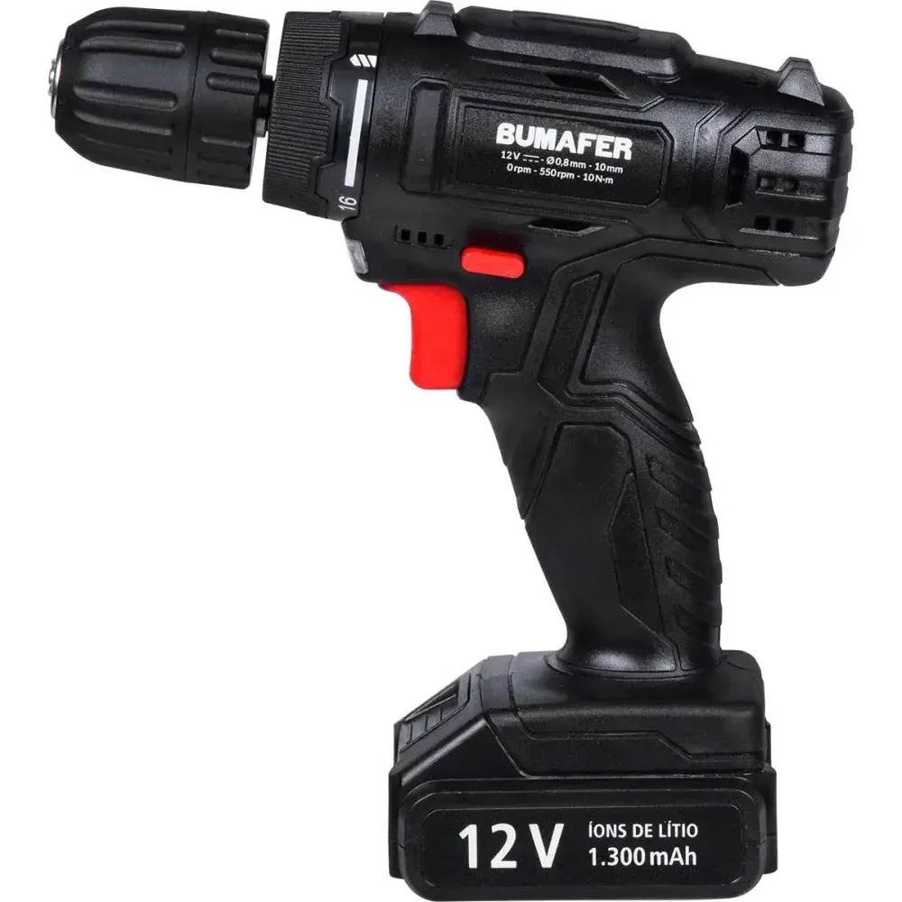 Parafusadeira furadeira bivolt 12V 55 peç Bumafer — fotografia 8