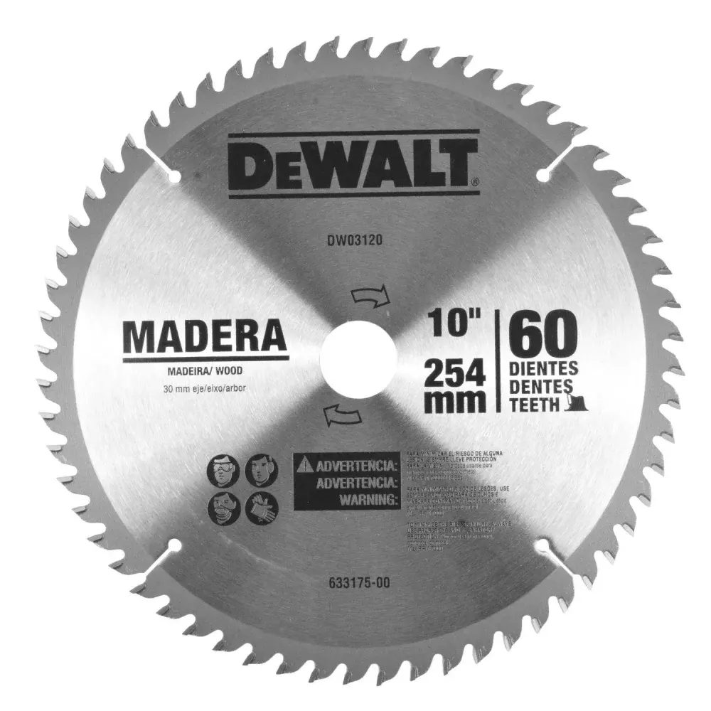 Disco de serra para madeira 10” 60 dentes DWA03120 Dewalt