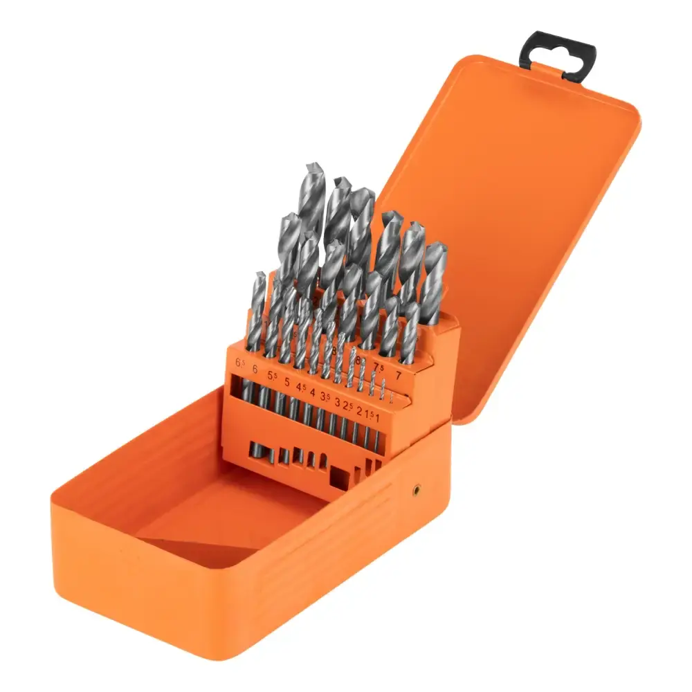Jogo de Brocas para Metal HSS 1 a 13 mm com 25 Peças e Caixa Metálica SPARTA