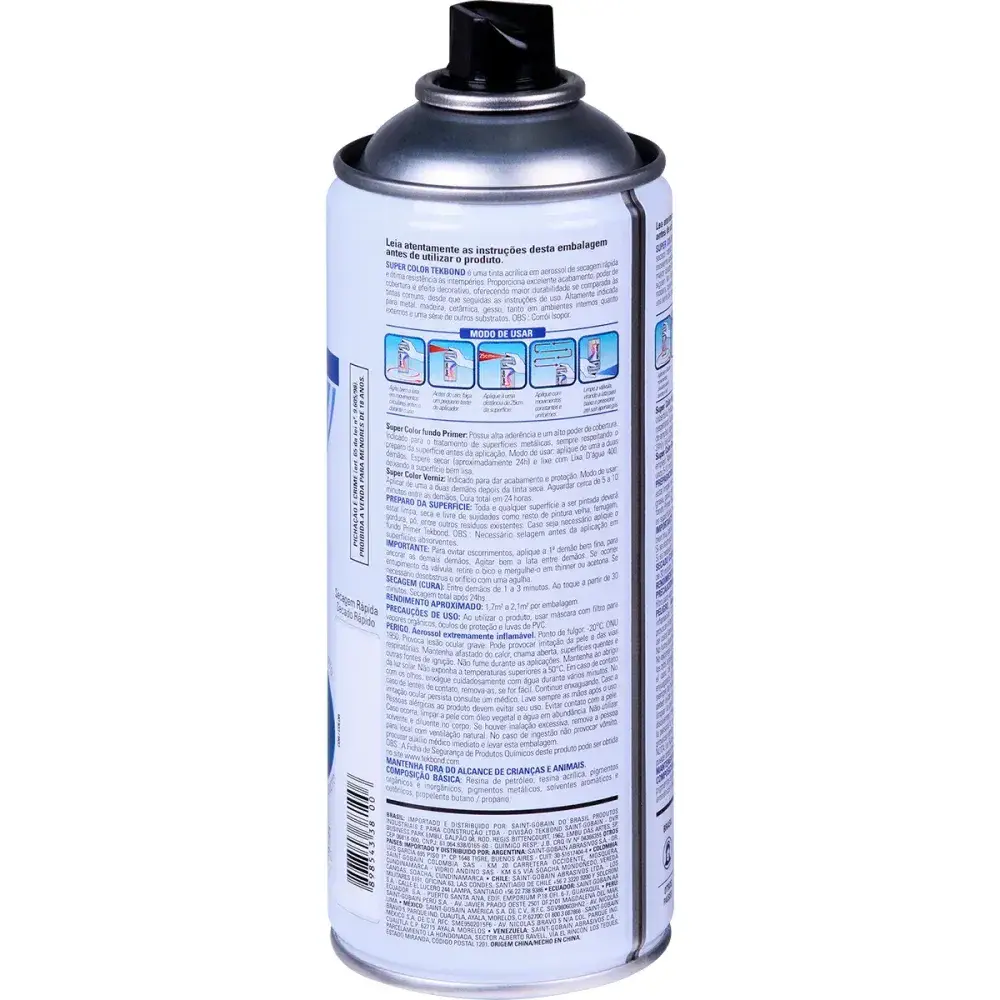 Tinta spray metálico Tekbond ouro 350ML — fotografia 8