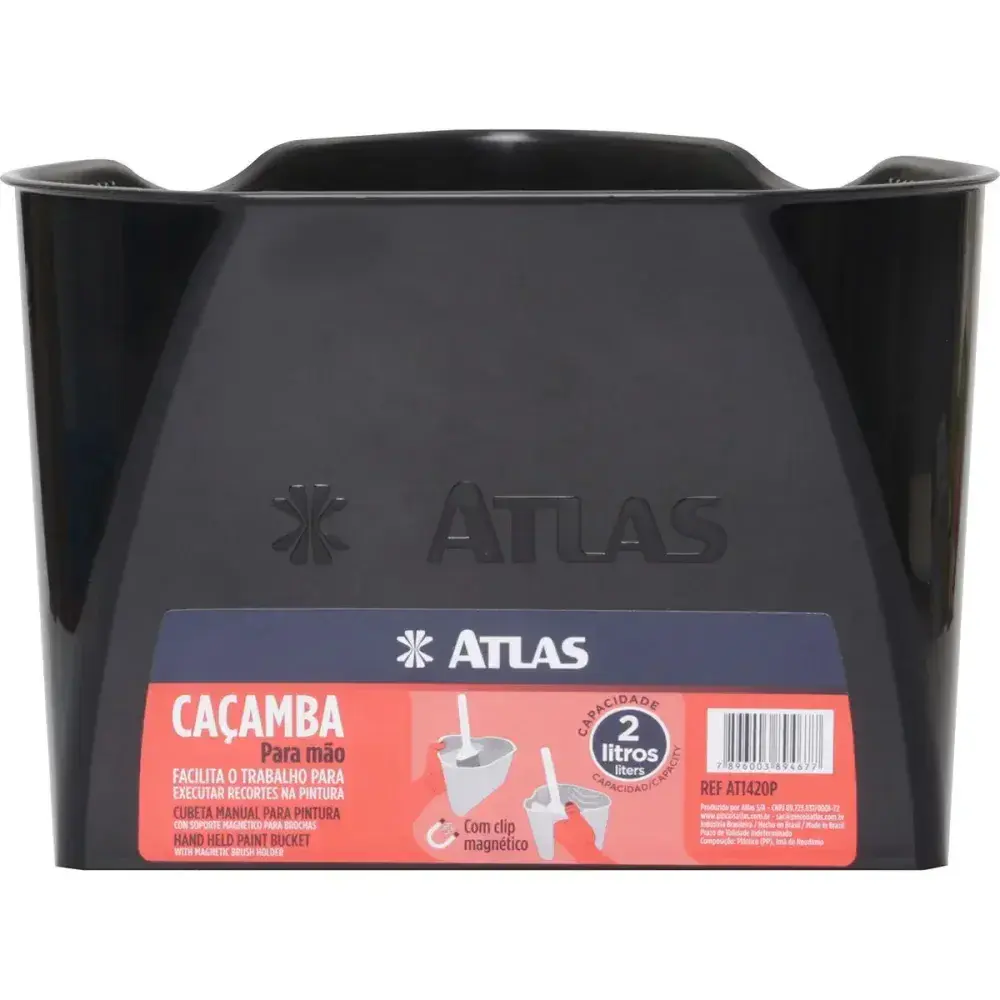 Bandeja caçamba para tinta de plástico preta 2L Atlas — fotografia 7
