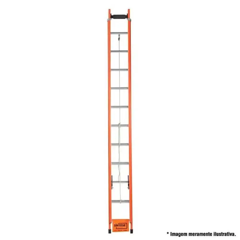 Escada De Fibra De Vidro 19 Degraus Extensível 3.6 x 6.0 Metros EAFD-19 SÍNTESE — fotografia 3
