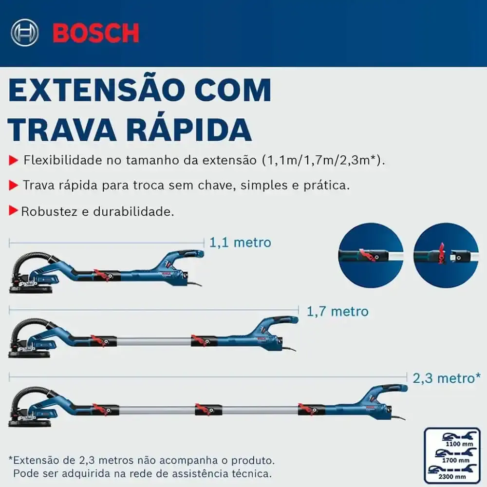 Lixadeira de parede e teto telescópica 550W GTR550 Bosch 110 V — fotografia 12