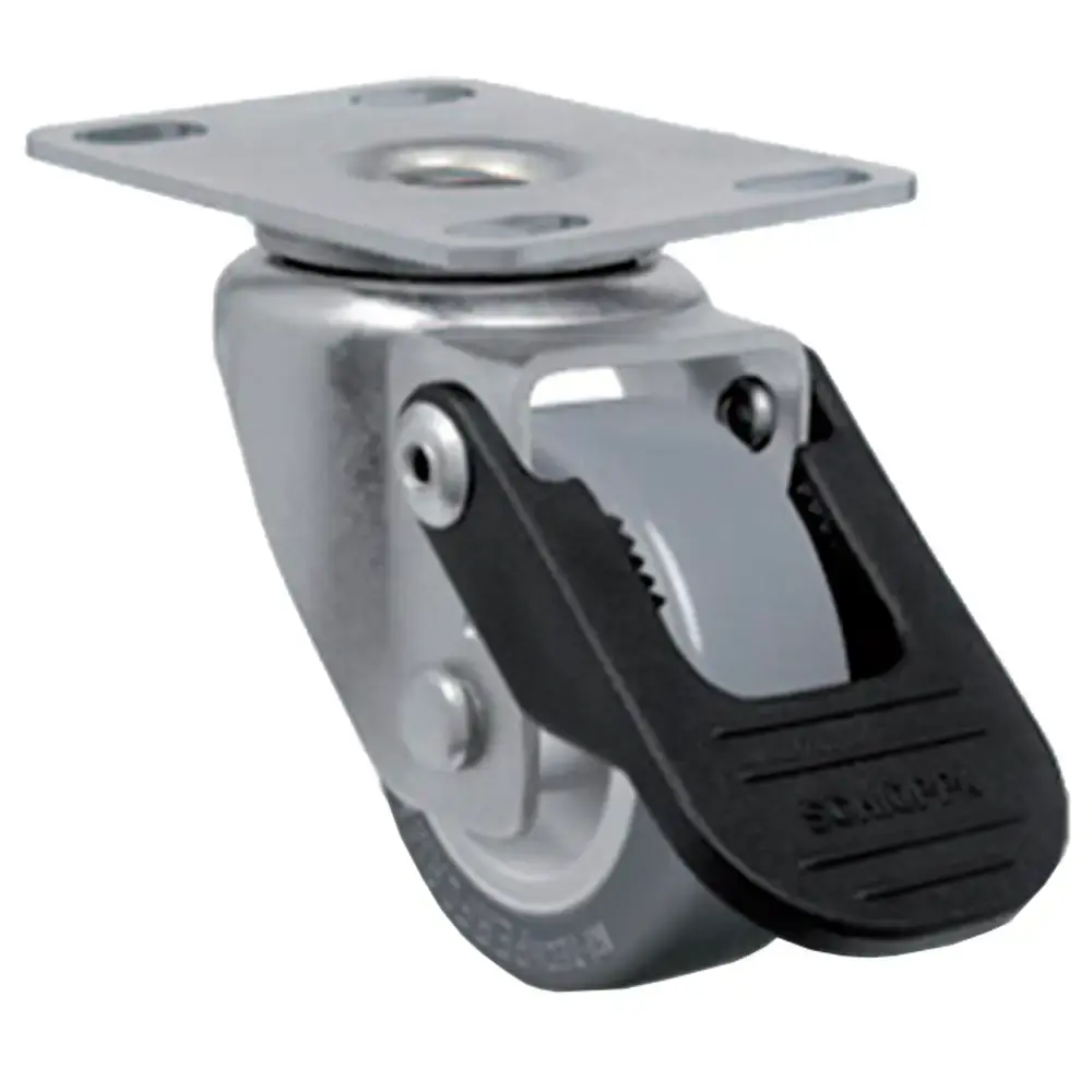 Rodizio Giratório PVC 2POL Com Placa e Freio até 40kg GLAP SCHIOPPA