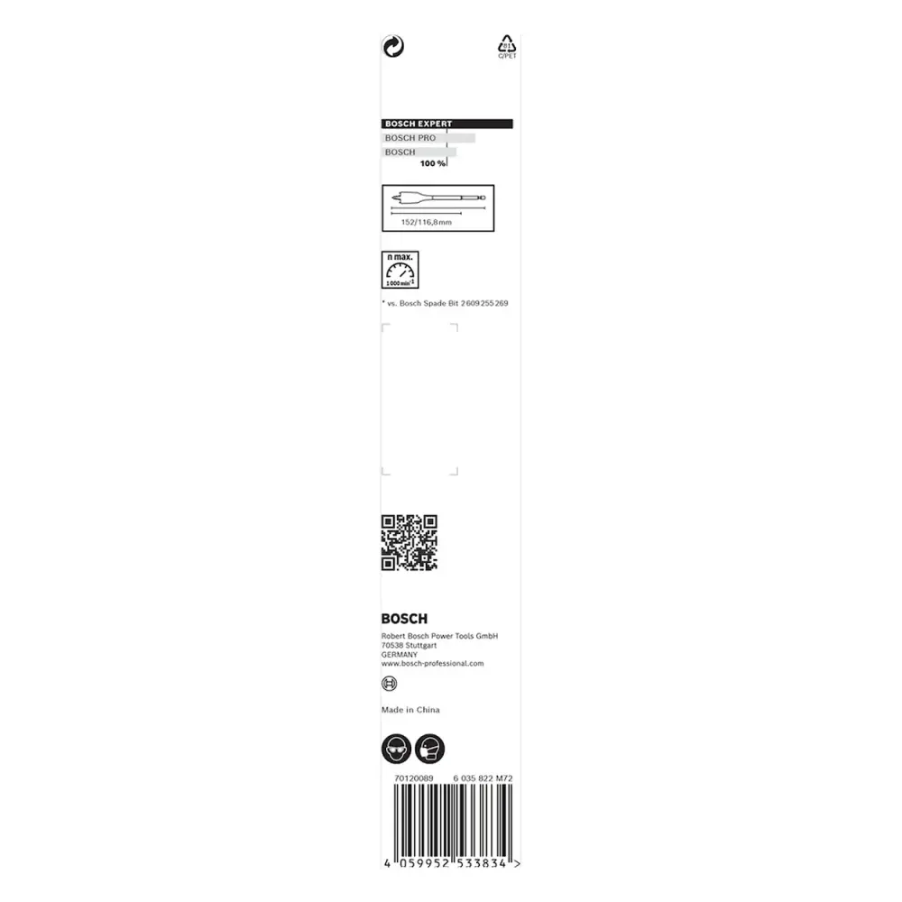 Broca chata para madeira Bosch EXPERT Self Cut Speed 6 x 152mm — fotografia 4