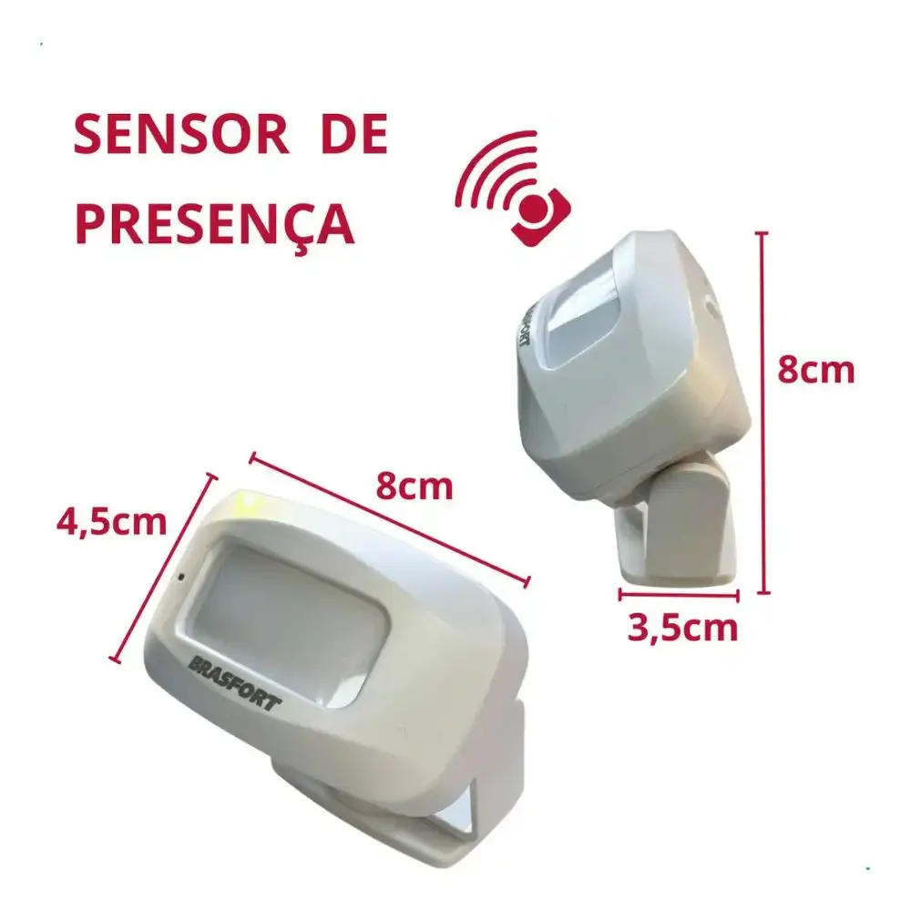 Anunciador de presença com sensor 100 metros e 52 tipos de sons Brasfort — fotografia 5