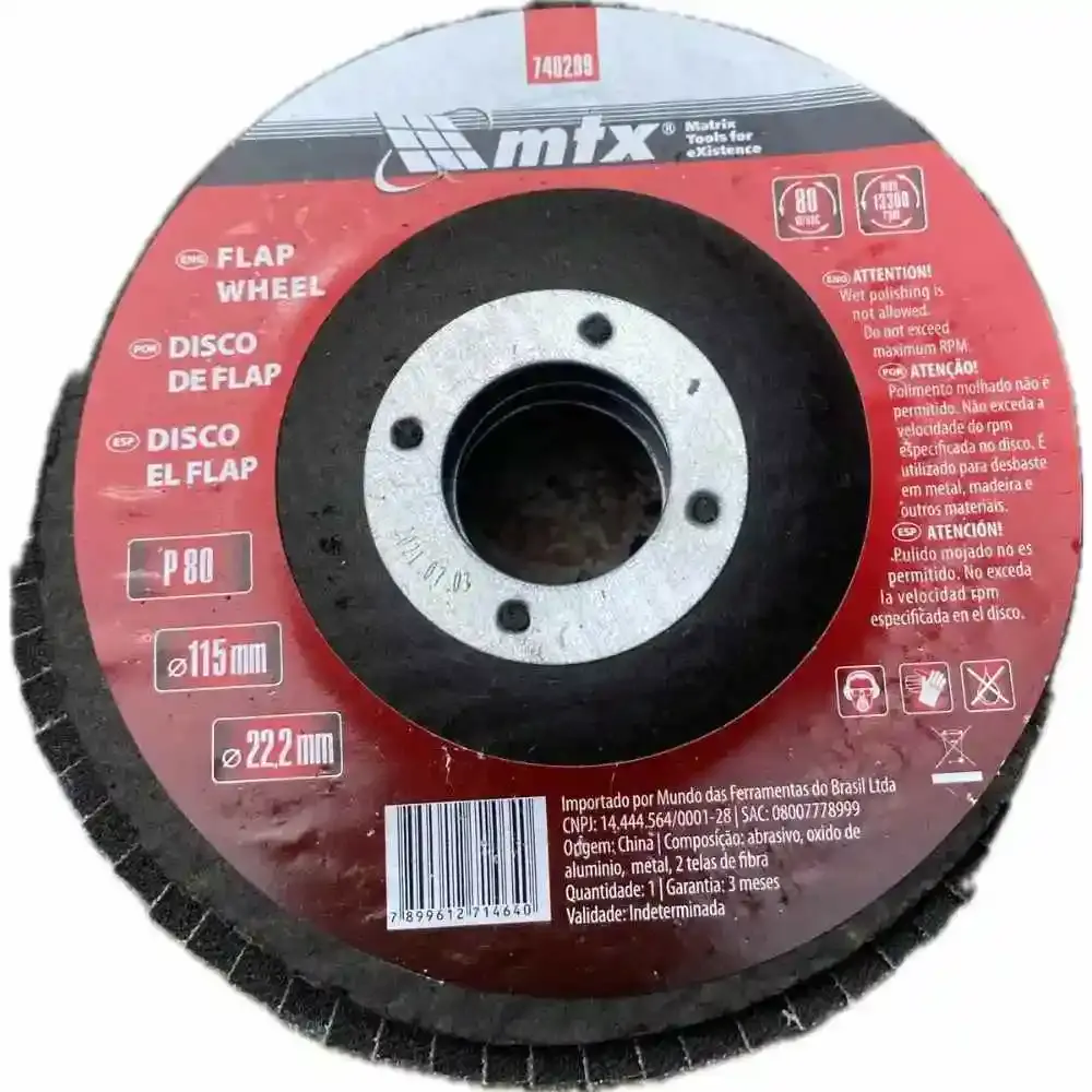 Disco de lixa flap 4.1/2 POL grão 80 740299 MTX
