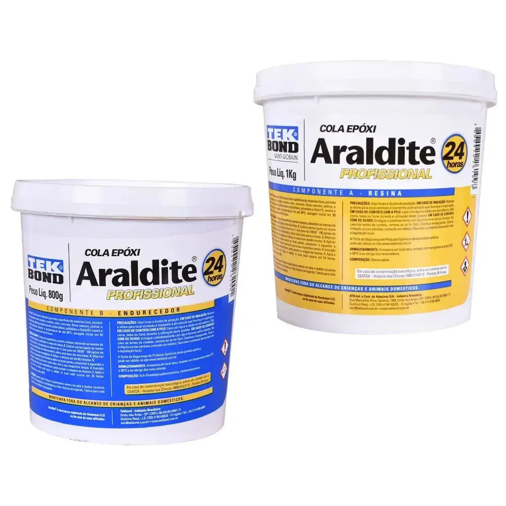 Cola epóxi Araldite profissional 1,8KG tekbond — fotografia 7