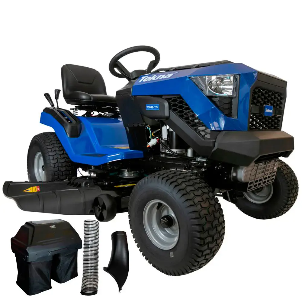 Trator cortador de grama à gasolina 17HP 4T com corte 1,07M com recolhedor 42POL Tekna