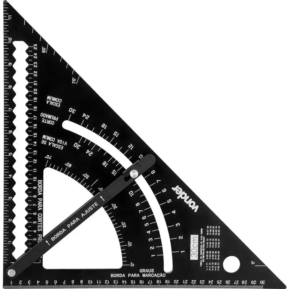 Esquadro triangular com goniômetro 300MM Vonder