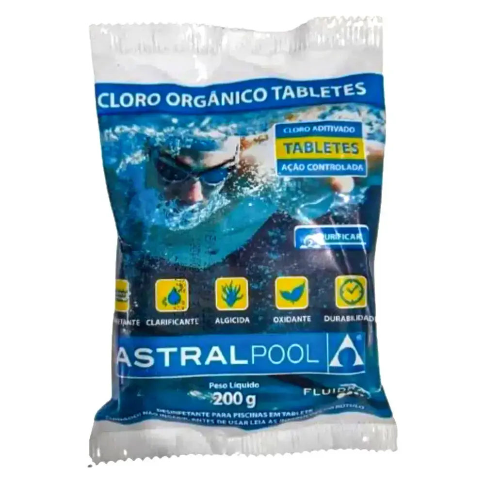 Tablete de pastilhas de cloro orgânico 200G 10 unidades Astralpool — fotografia 2