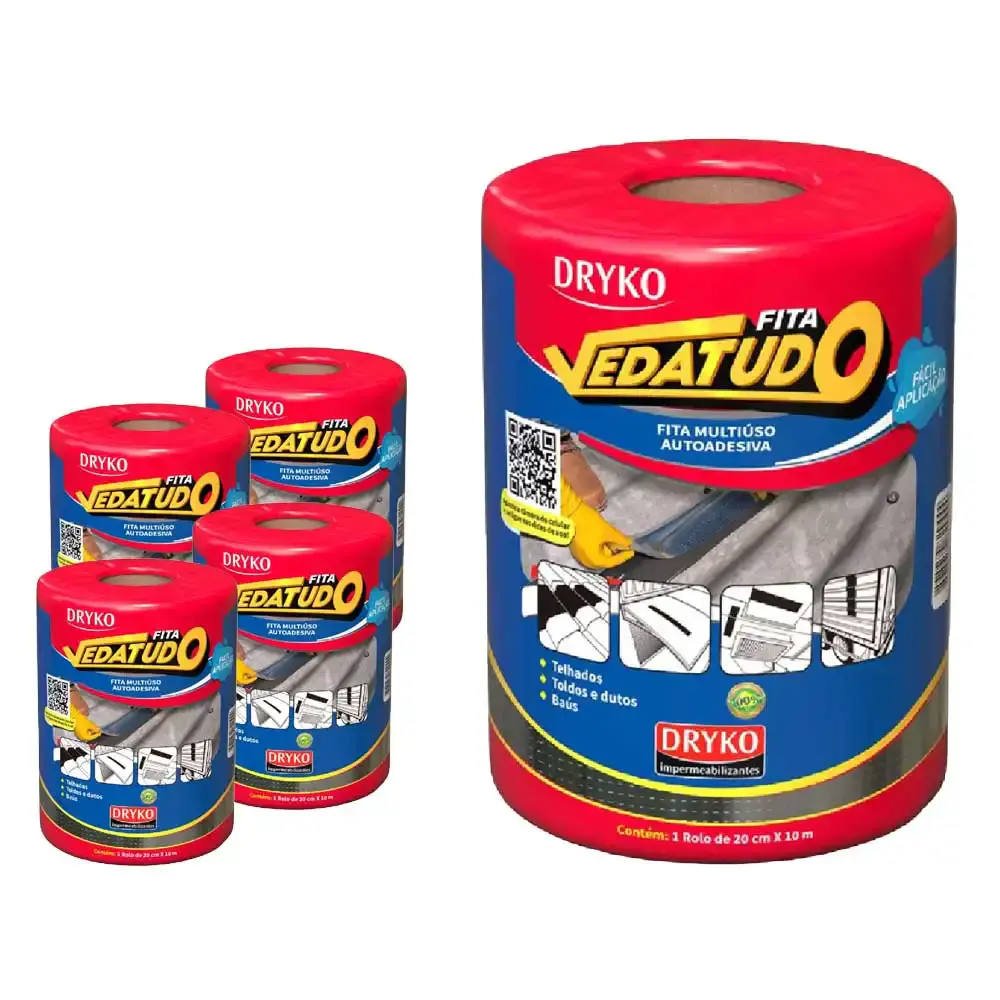 Fita Asfáltica Vedatudo 20 cm X 10 m 5 Unidades DRYKO — fotografia de referência
