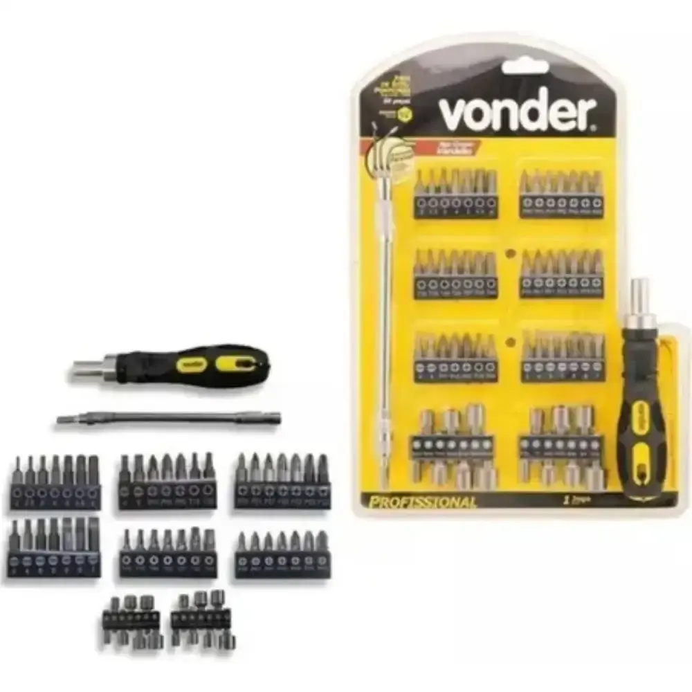 Kit de bits para parafusadeira com 58 peças Vonder — fotografia 3