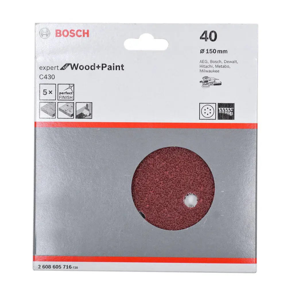 Folha de lixa C430 125MM com 5 unidades Bosch — fotografia de referência