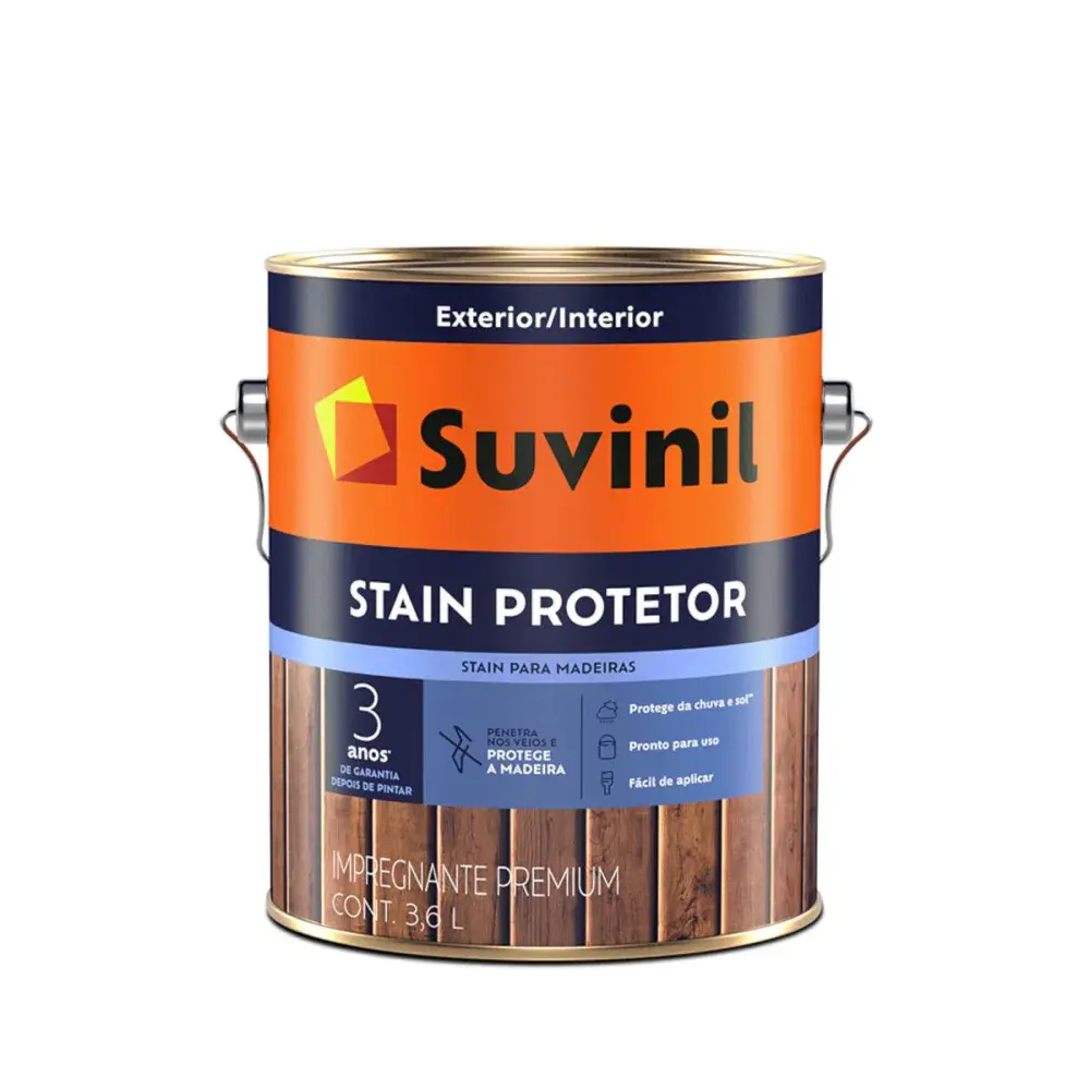 Verniz impregnante stain protetor imbuia 3,6L Suvinil — fotografia de referência