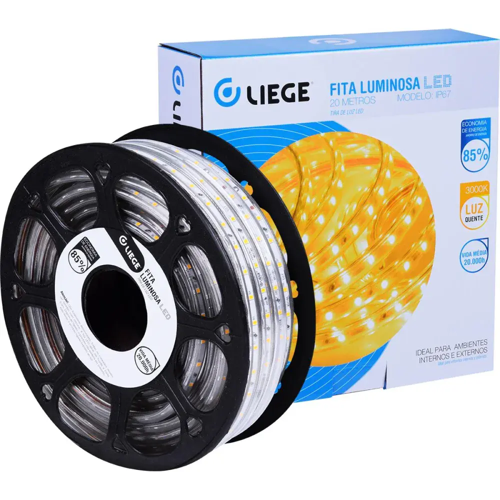 Fita luminosa de led amarela IP67 5W 3000K Liege