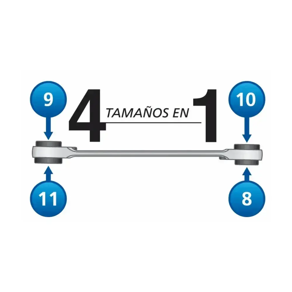 Chave com catraca 4 bocas 8X9X10X11 mm Tramontina 44637101 — fotografia 10
