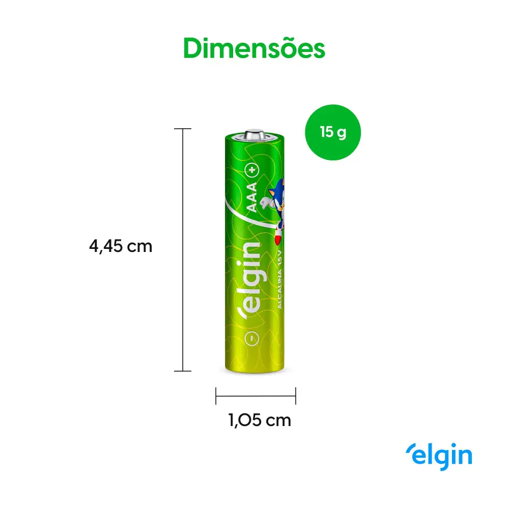 Kit de 8 pilhas aaa alcalinas Elgin — fotografia 3