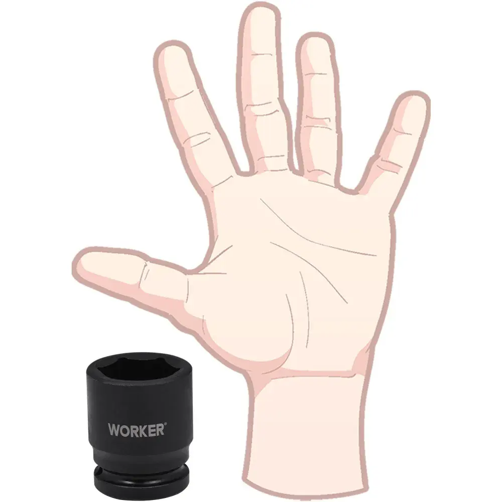 Soquete sextavado impacto encaixe 3/4 30MM Worker — fotografia 6